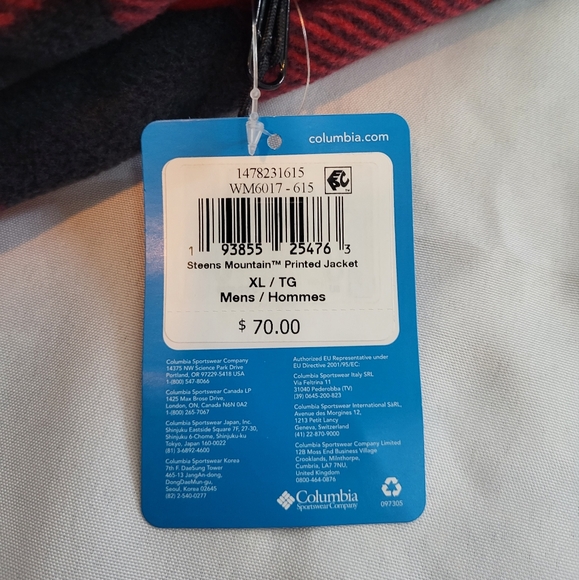 Mens Columbia Steens Mountain Printed Full-Zip Fleece Jacket Bufflo Plaid Print - Picture 7 of 8